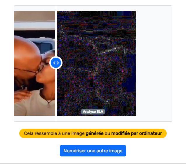 résultat de l'analyse de la capture écran de la vidéo sur Tshisekedi