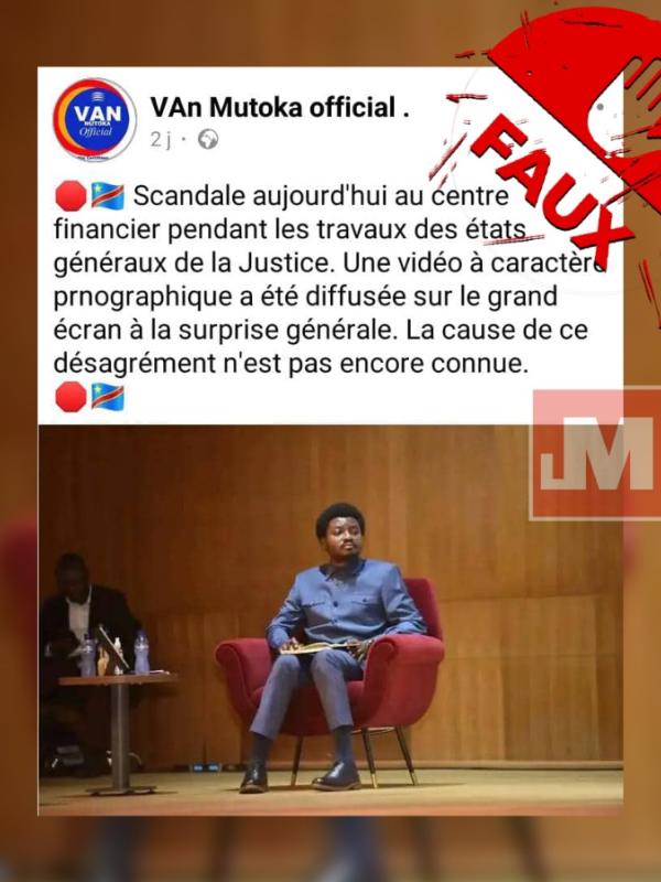 Publication liée à une vidéo obscène projetée lors des états généraux de la justice en RDC