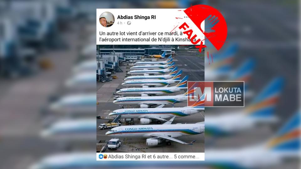 Prétendue photo d'avions de Congo Airways