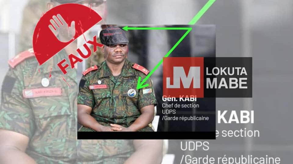 Une photo truquée du général-major Ephraim Kabi Kiriza 