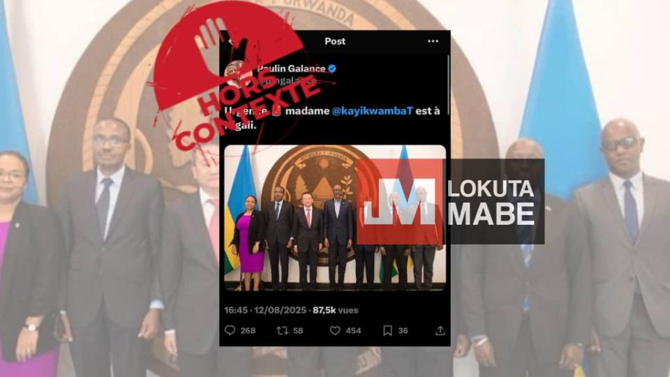 Cette photo date de 2019 alors que Thérèse Kayikwamba Wagner n'était pas encore ministre des affaires étrangères 