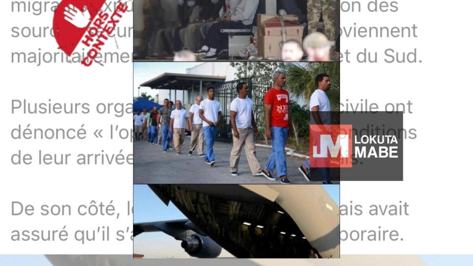 Des fausses images sur l'arrivée en RDC des migrants expulsés des USA