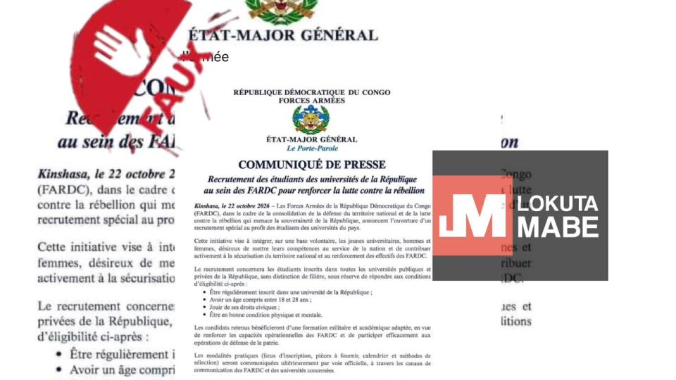 faux communiqué FARDC 